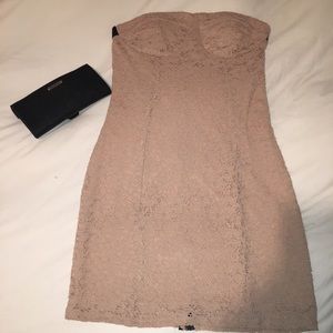Nude strapless dress